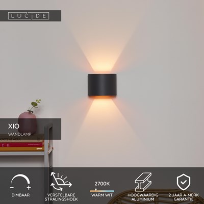 Lucide XIO - Wandlamp - LED Dimb. - G9 - 1x3,5W 2700K - Verstelbare stralingshoek - Grijs